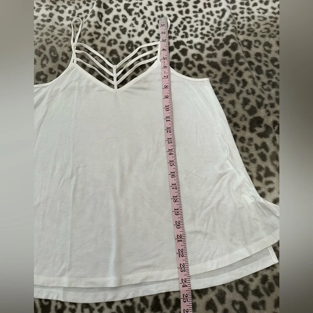 2015 Express One Eleven Double V-neck Strappy Front Cami Tank Top White Small